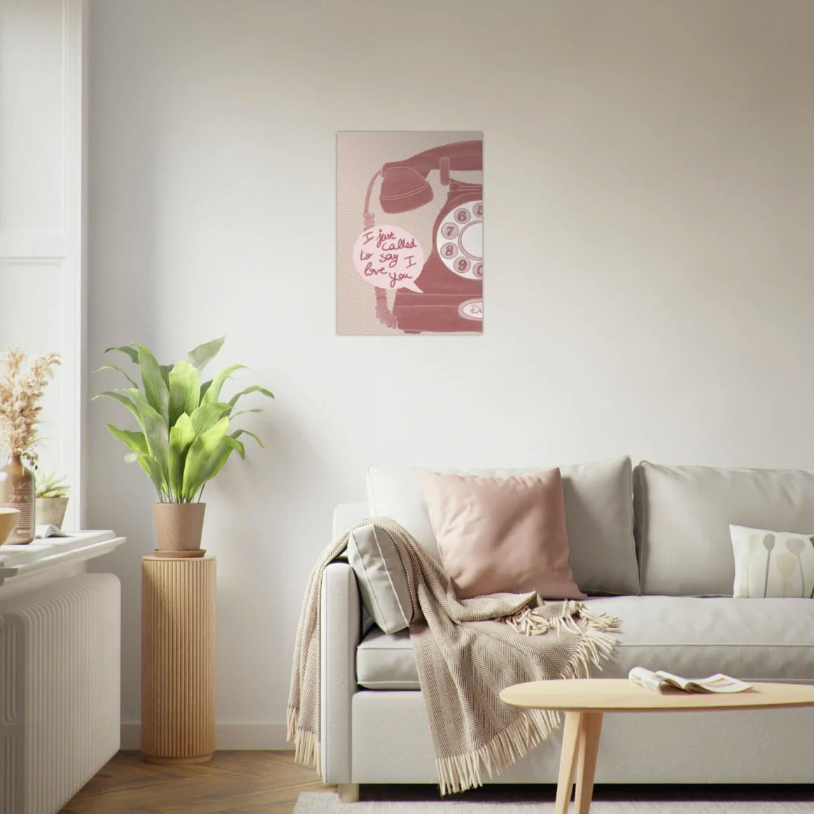 Affiche "I Just Called" Rose