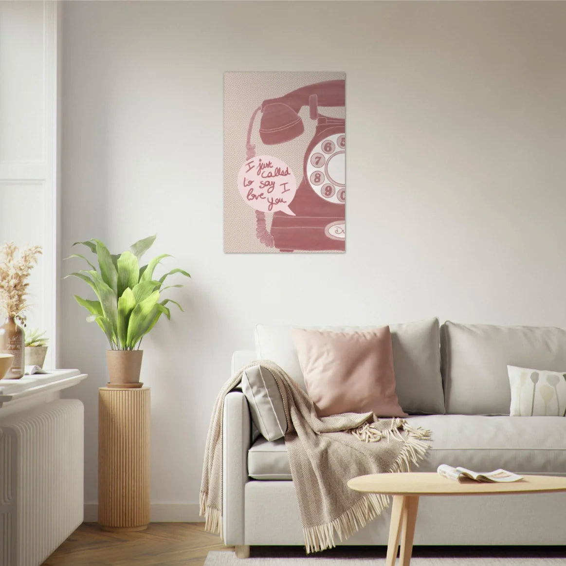 Affiche "I Just Called" Rose