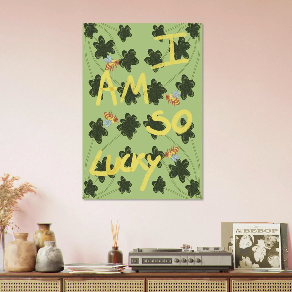 Affiche "So Lucky" Verte